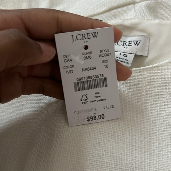 Ivory Midi dress size 16. Brand is J. Crew. - Picture 4 of 4
